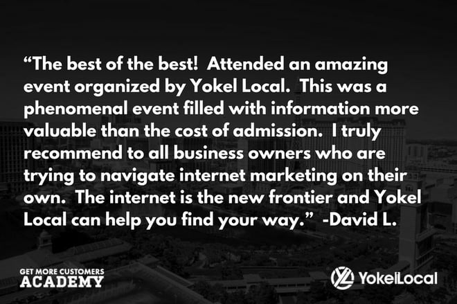 get more customers academy testimonial david l